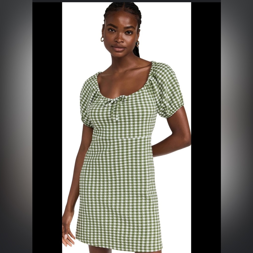 Madewell Puff sleeve gingham dress